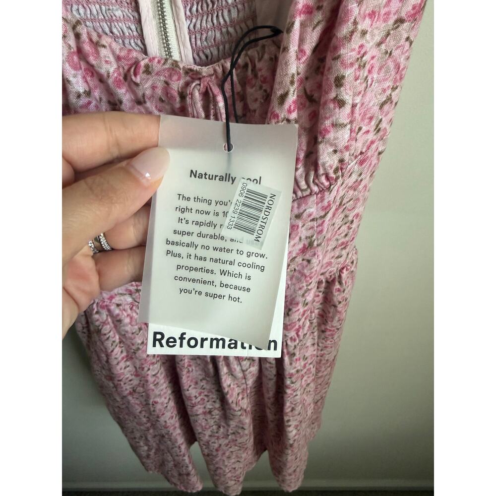 Reformation Daria Linen Sleeveless Mini Fit & Flare Dress Rosin Pink  Women's 4 - Picture 7 of 13